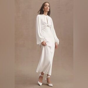 Significant Other Demi Long Sleeve Open-Back Midi Dress